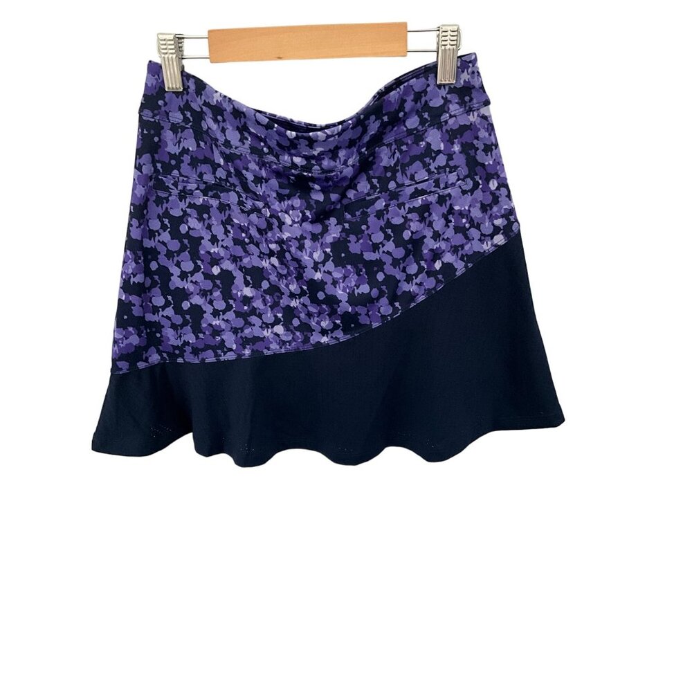 PGA Tour Womens XS Purple & Black Floral Patterned Skort - Picture 2 of 9